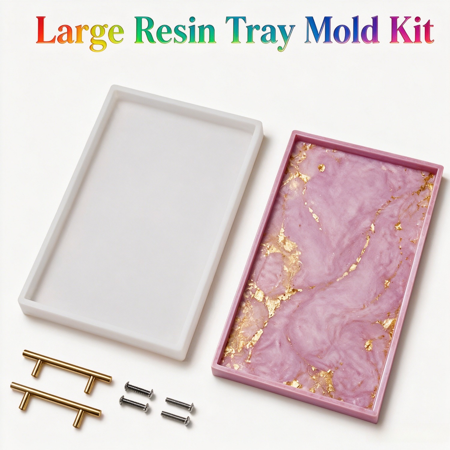 Silicone Mold Tray - แม่พิมพ์ซิลิโคนเรซิ่น, แม่พิมพ์ถาดซิลิโคนแบบแบน 2 มิติ ขนาดใหญ่ แบบลึก