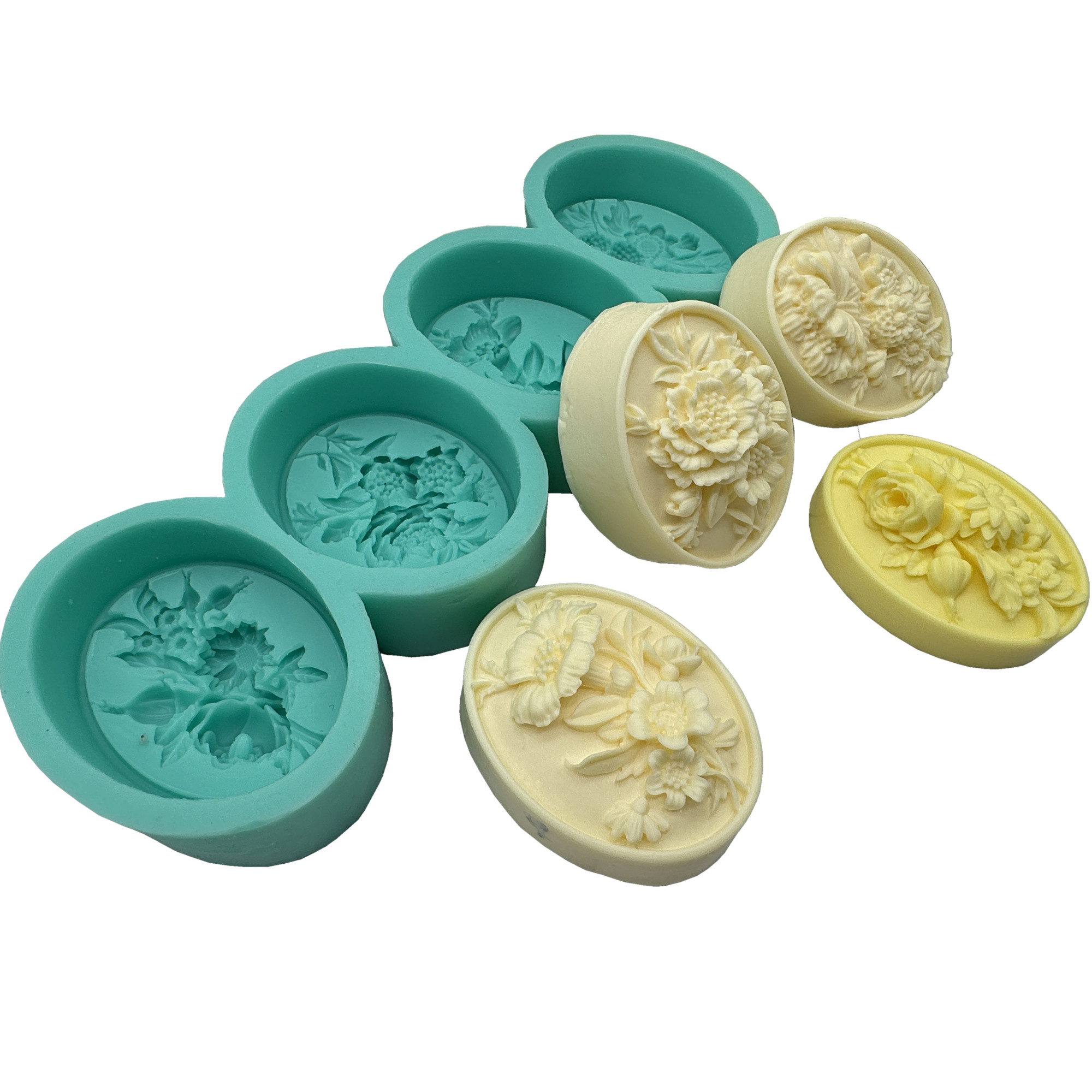 Resin Craft Ideas - 4Cavity รูปไข่ดอกไม้ 3D สบู่แม่พิมพ์สบู่บาร์ธรรมชาติแม่พิมพ์เทียนหอมขี้ผึ้งซิลิโคนแม่พิมพ์ AROMA พลาสเตอร์เรซิ่นหัตถกรรมแม่พิมพ์