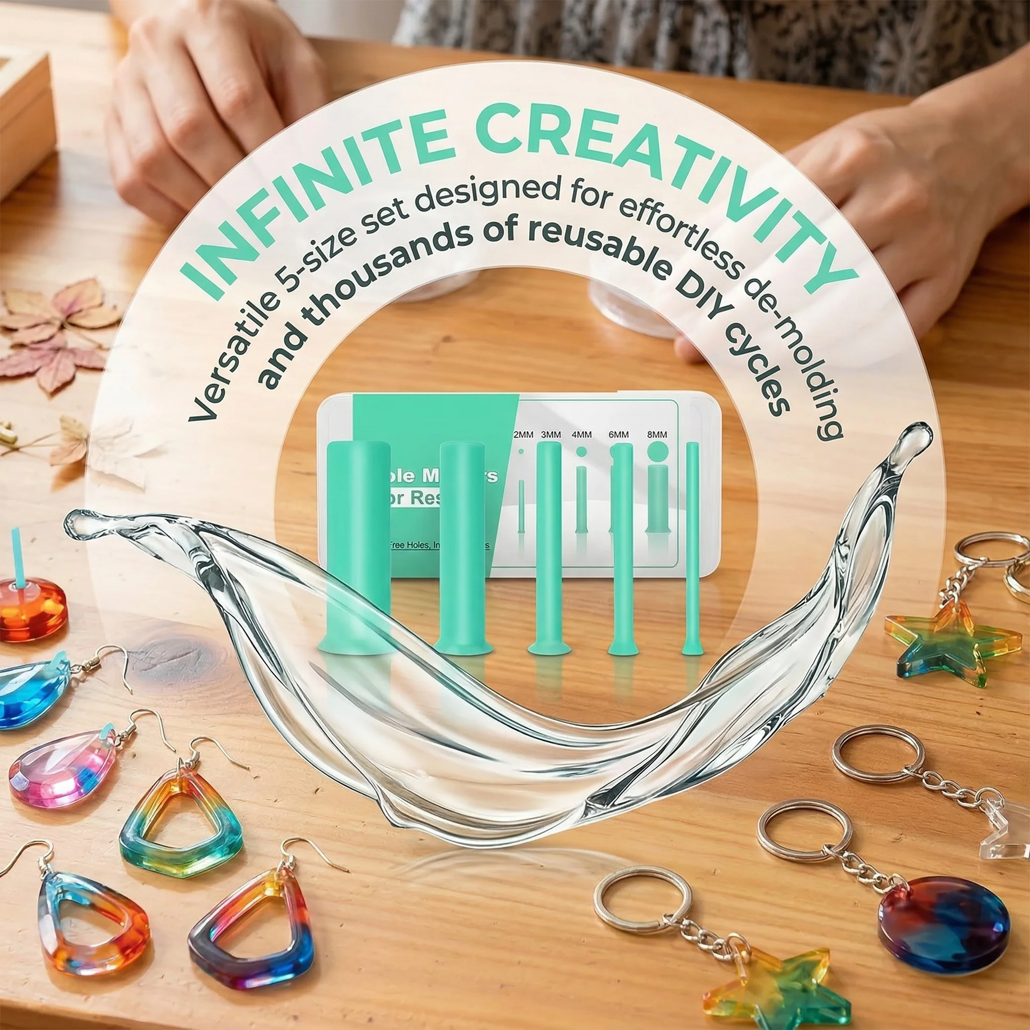 Epoxy Uv Resin Kit - ชุดเครื่องมือเจาะรูเรซิ่น 35 ชิ้น ขนาด 2-8 มม.