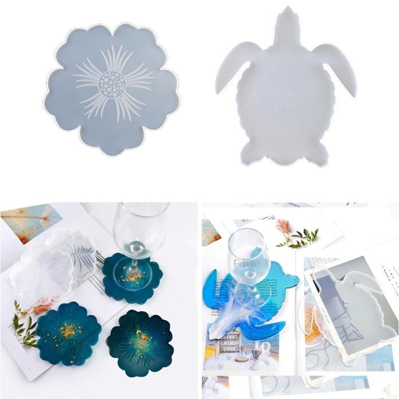 Geode Mold Silicone - R3MC 2PCS DIY รูปดอกไม้ซิลิโคน Geode Coad