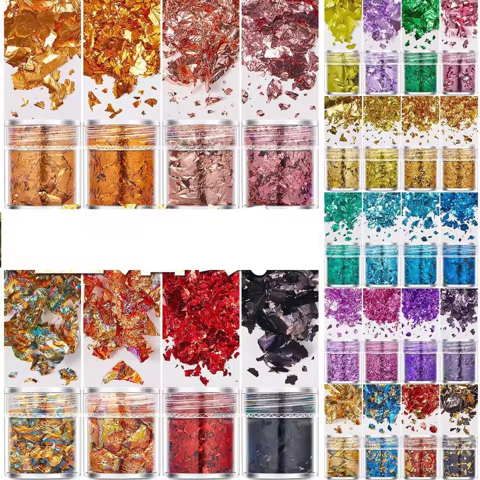ชุด 4 ชิ้น กระดาษฟอยล์สีทอง สี - Gold Foil Flakes บทวิจารณ์และราคา