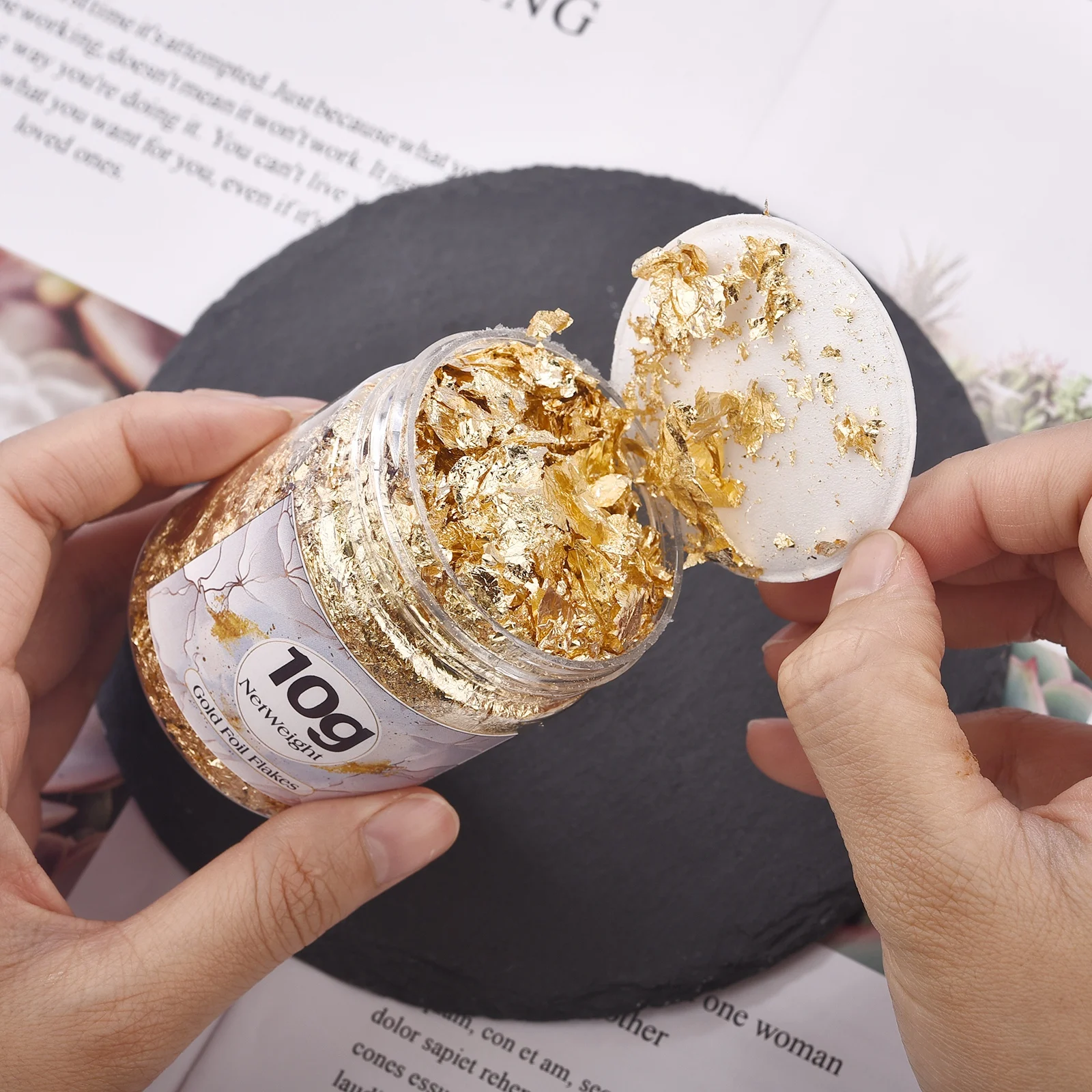 เกล็ดฟอยล์สีโรสโกลด์เงา 2-10 ก - Gold Foil Flakes บทวิจารณ์และราคา