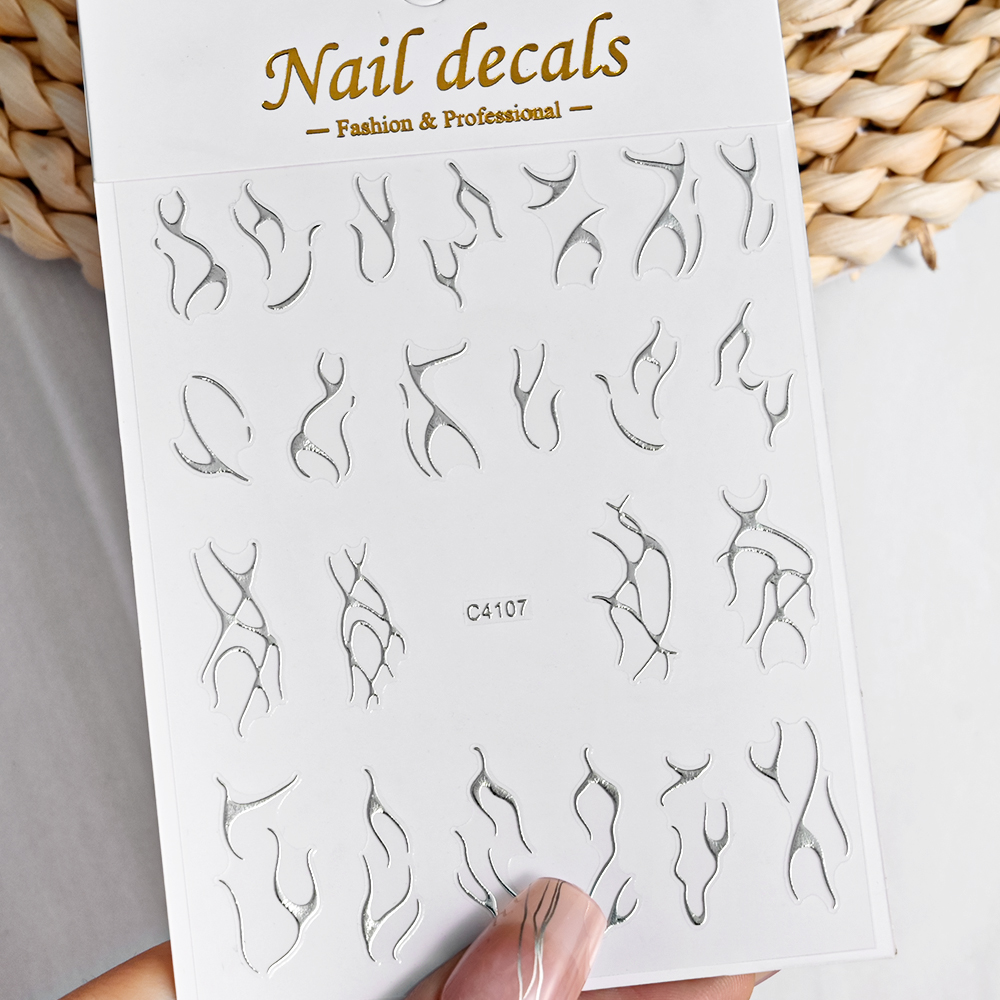 แถบเลื่อนลายเปลวไฟสีเงิน3D สติ - Gold Foil Flakes บทวิจารณ์และราคา