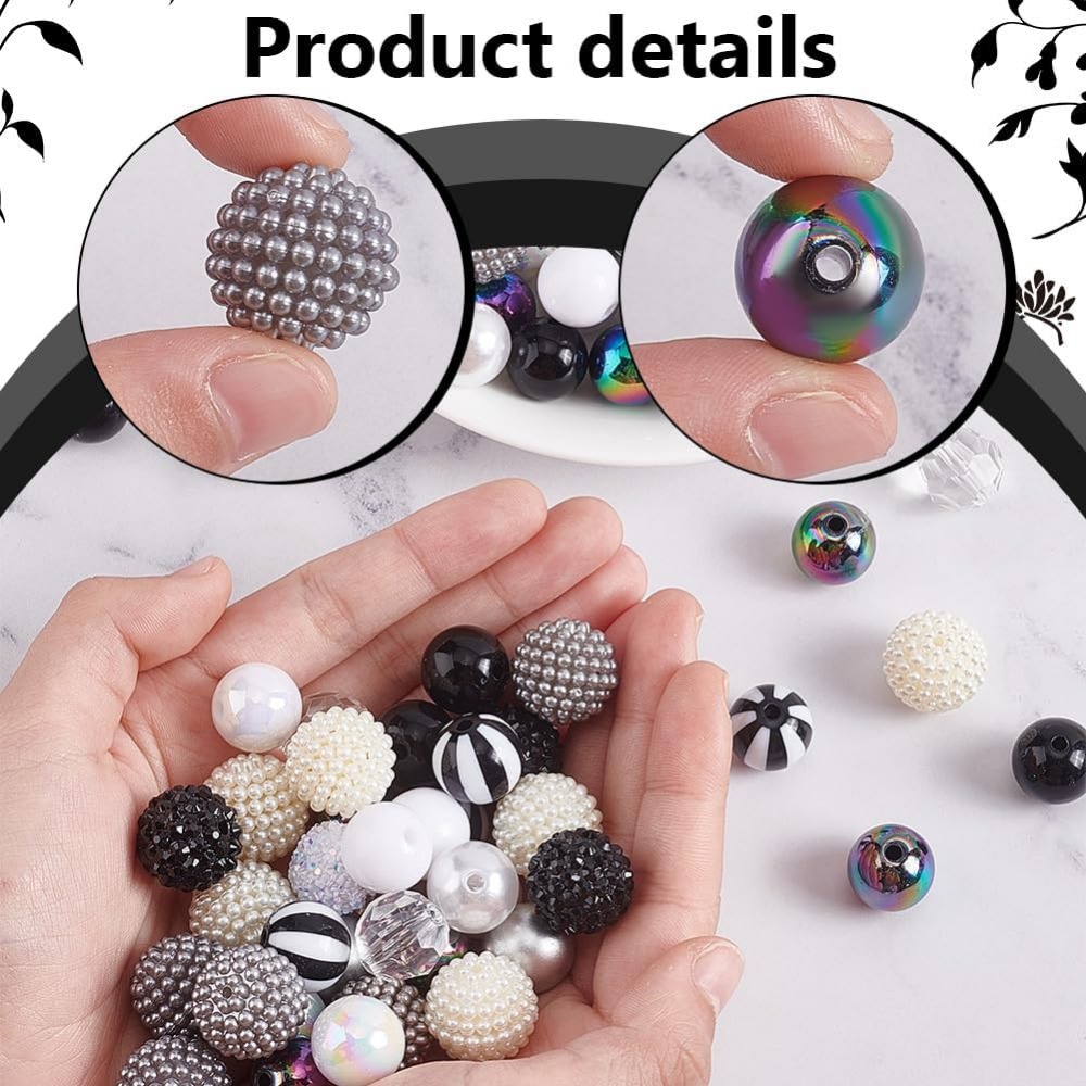 106pcs Chunky ลูกปัด 12 รูปแบบ - Resin Crafts บทวิจารณ์และราคา