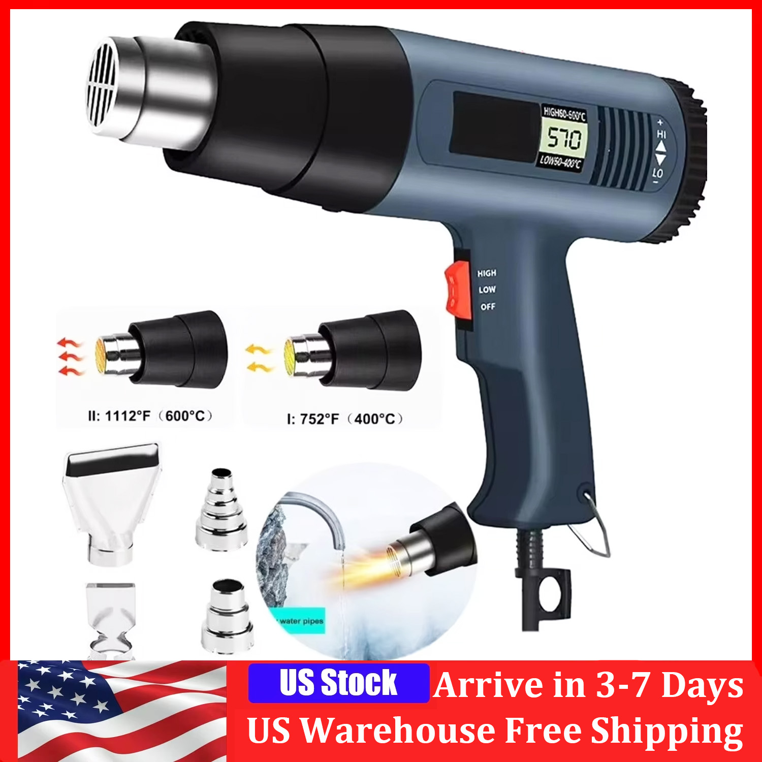 ปืนลมร้อนไฟฟ้า 2000 วัตต์ พร้อ - Heat Gun Small บทวิจารณ์และราคา