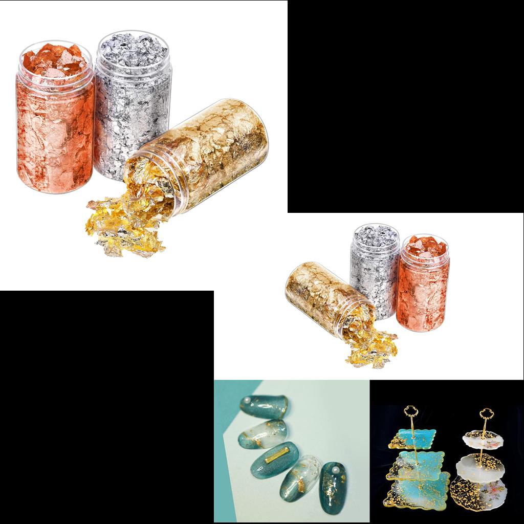6 ชิ้น แผ่นฟอยล์สีทอง สติ๊กเกอ - Gold Foil Flakes บทวิจารณ์และราคา