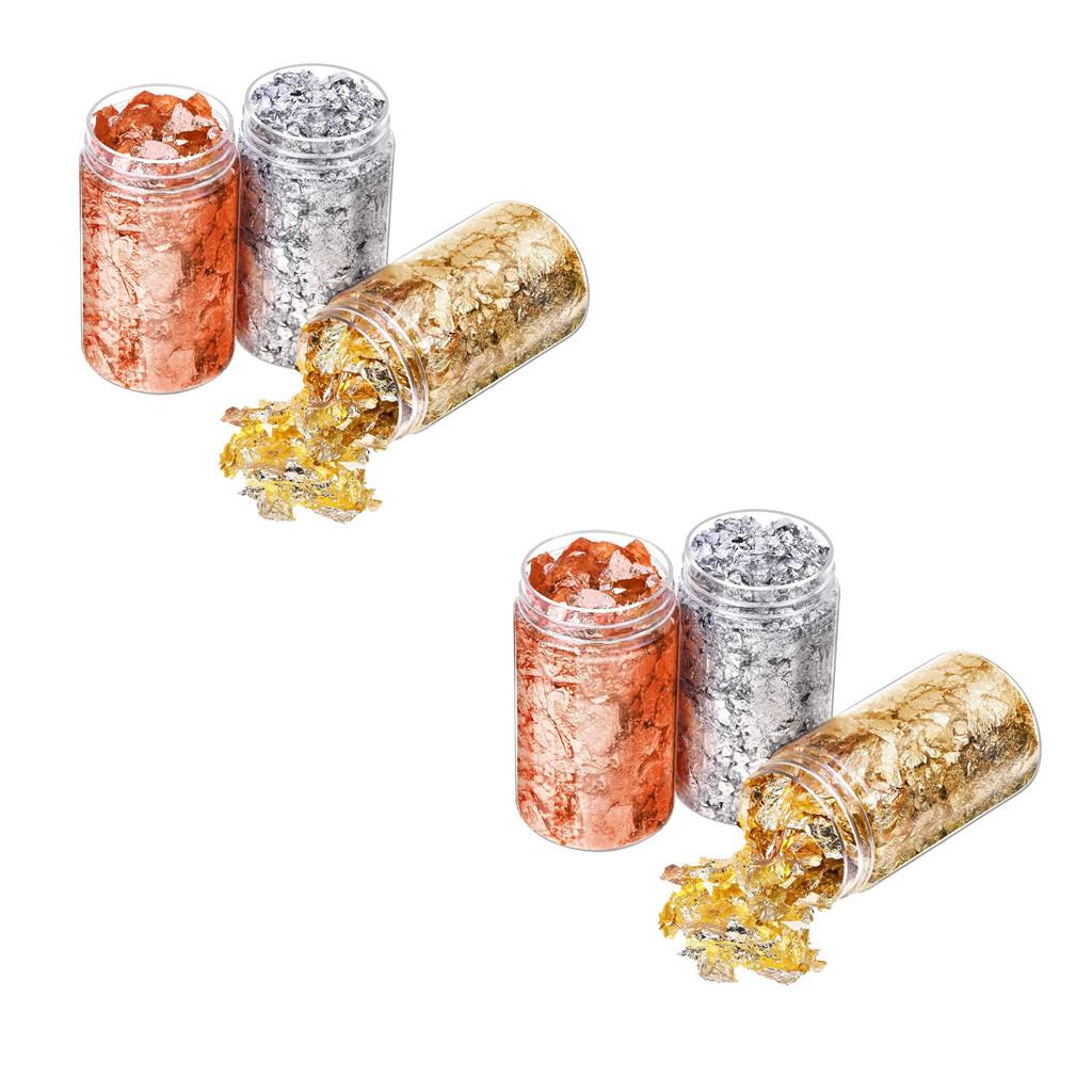 6 ชิ้น แผ่นฟอยล์สีทอง สติ๊กเกอ - Gold Foil Flakes บทวิจารณ์และราคา