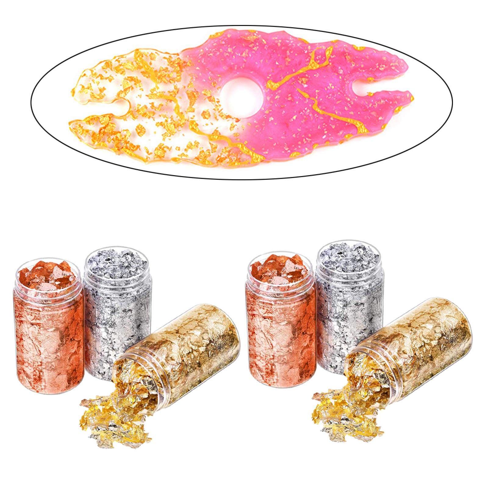 6 ชิ้น แผ่นฟอยล์สีทอง สติ๊กเกอ - Gold Foil Flakes บทวิจารณ์และราคา