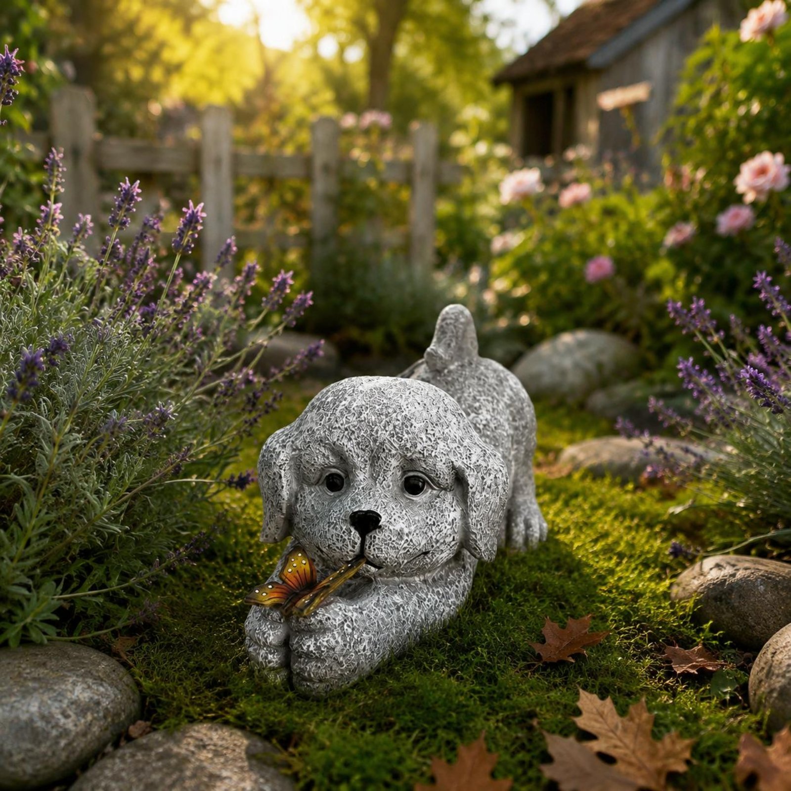 รูปปั้นสุนัขพลังงานแสงอาทิตย์  - Resin Crafts บทวิจารณ์และราคา