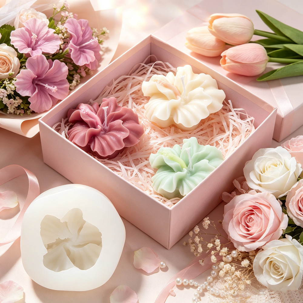 แม่พิมพ์เทียนรูปดอกชบา 2 ชิ้น, - Resin Craft Ideas บทวิจารณ์และราคา